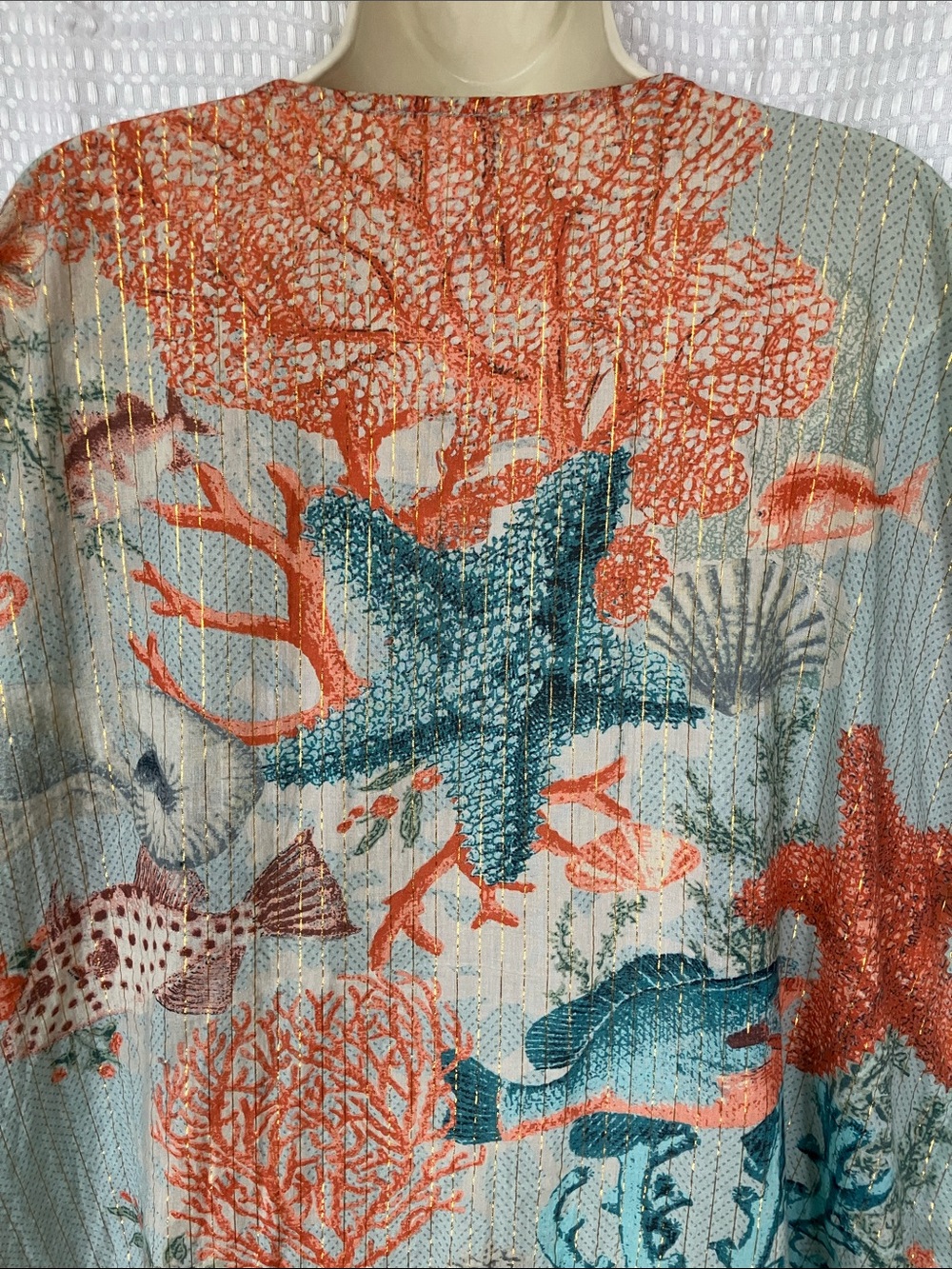Aratta Silent Journey Coral Reef Tassel Kimono Cover Up - Picture 6 of 14